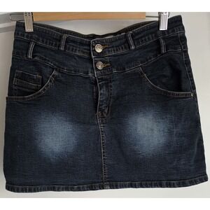Bebe Mini Skirt Size S Dark Blue Solid Casual Y2K Short